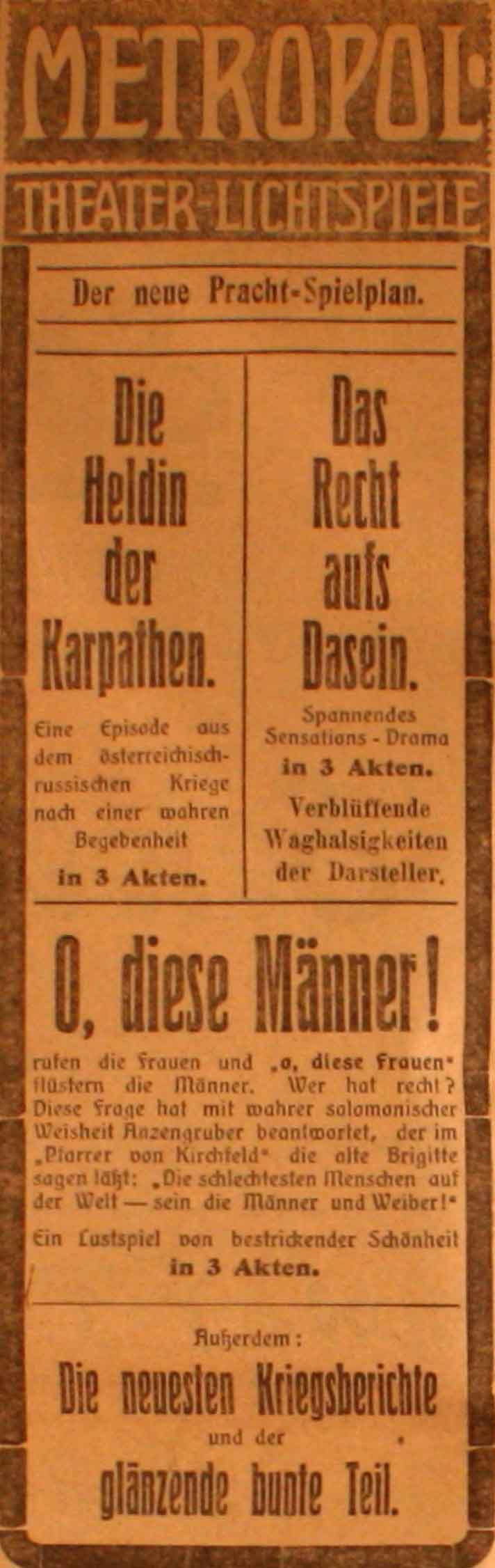 Anzeige im General-Anzeiger vom 10. Juli 1915