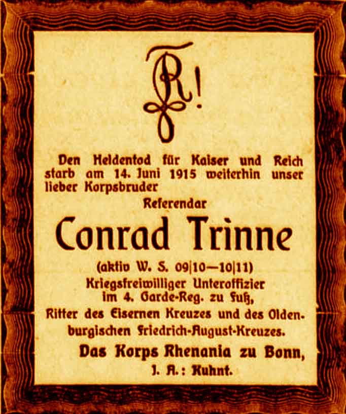 Anzeige im General-Anzeiger vom 17. Juli 1915