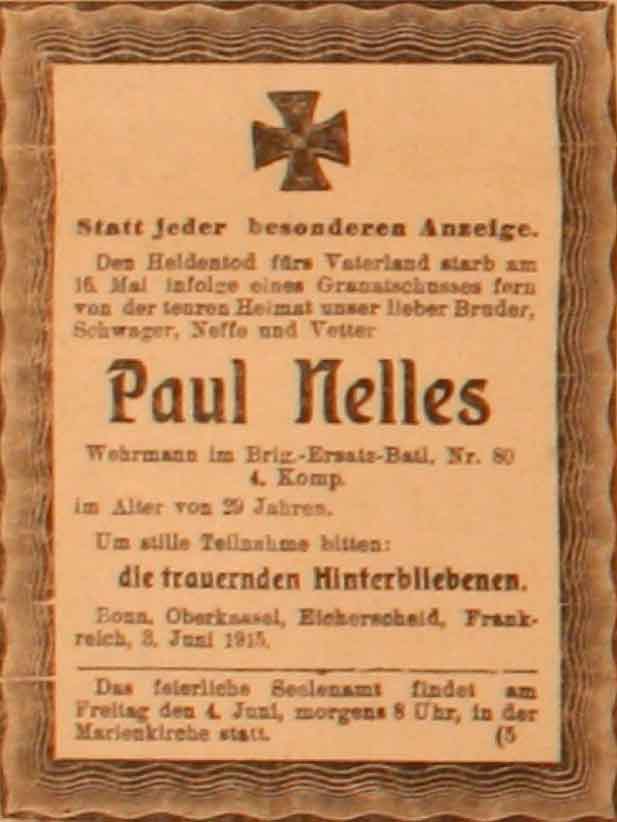 Anzeige im General-Anzeiger vom 4. Juni 1915