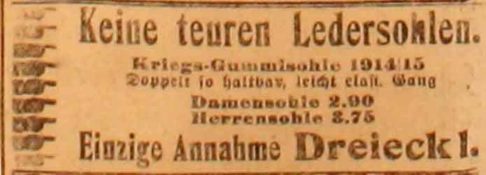 Anzeige im General-Anzeiger vom 9. Juni 1915