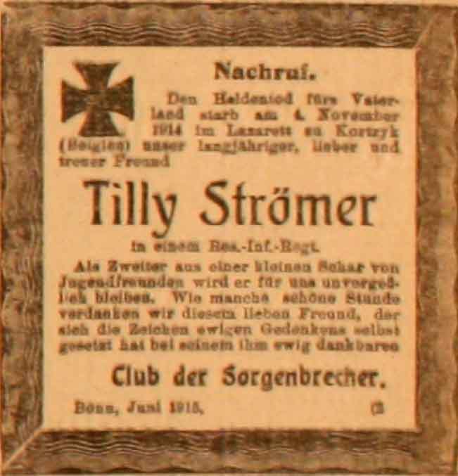 Anzeige im General-Anzeiger vom 23. Juni 1915