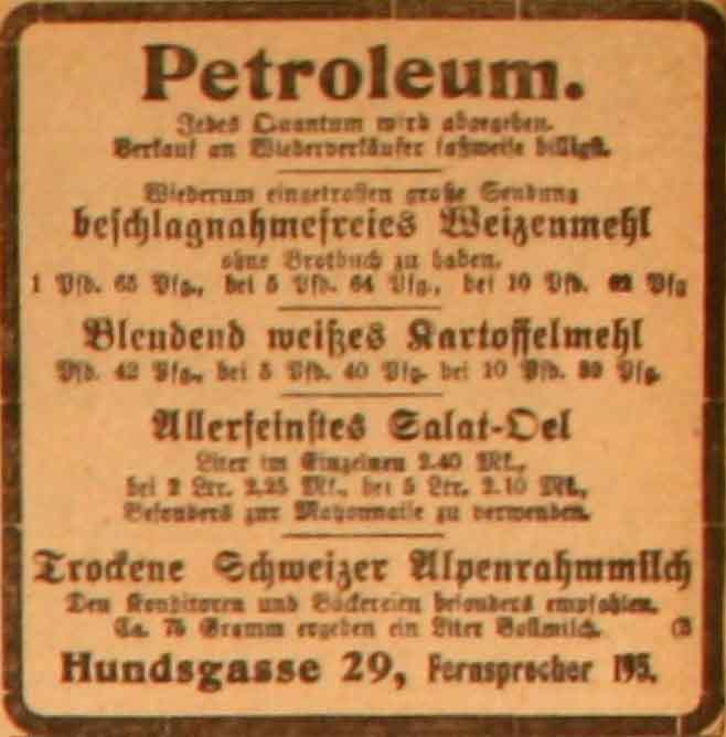 Anzeige im General-Anzeiger vom 23. Juni 1915