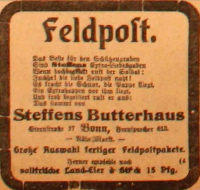 Anzeige im General-Anzeiger vom 24. Juni 1915