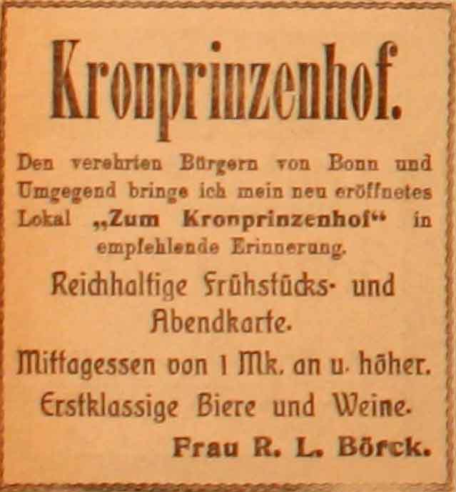 Anzeige im General-Anzeiger vom 9. März 1915