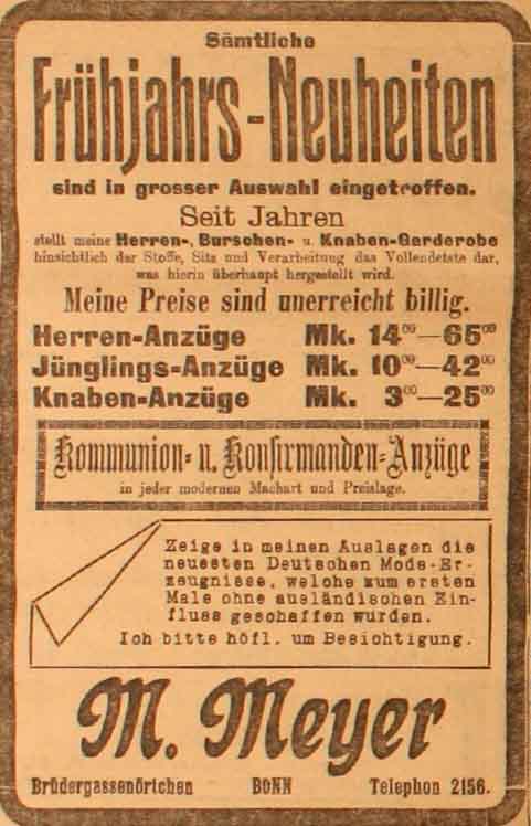 Anzeige in der Deutschen Reichs-Zeitung vom 20. März 1915
