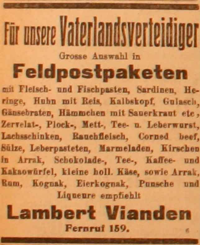 Anzeige im General-Anzeiger vom 27. März 1915