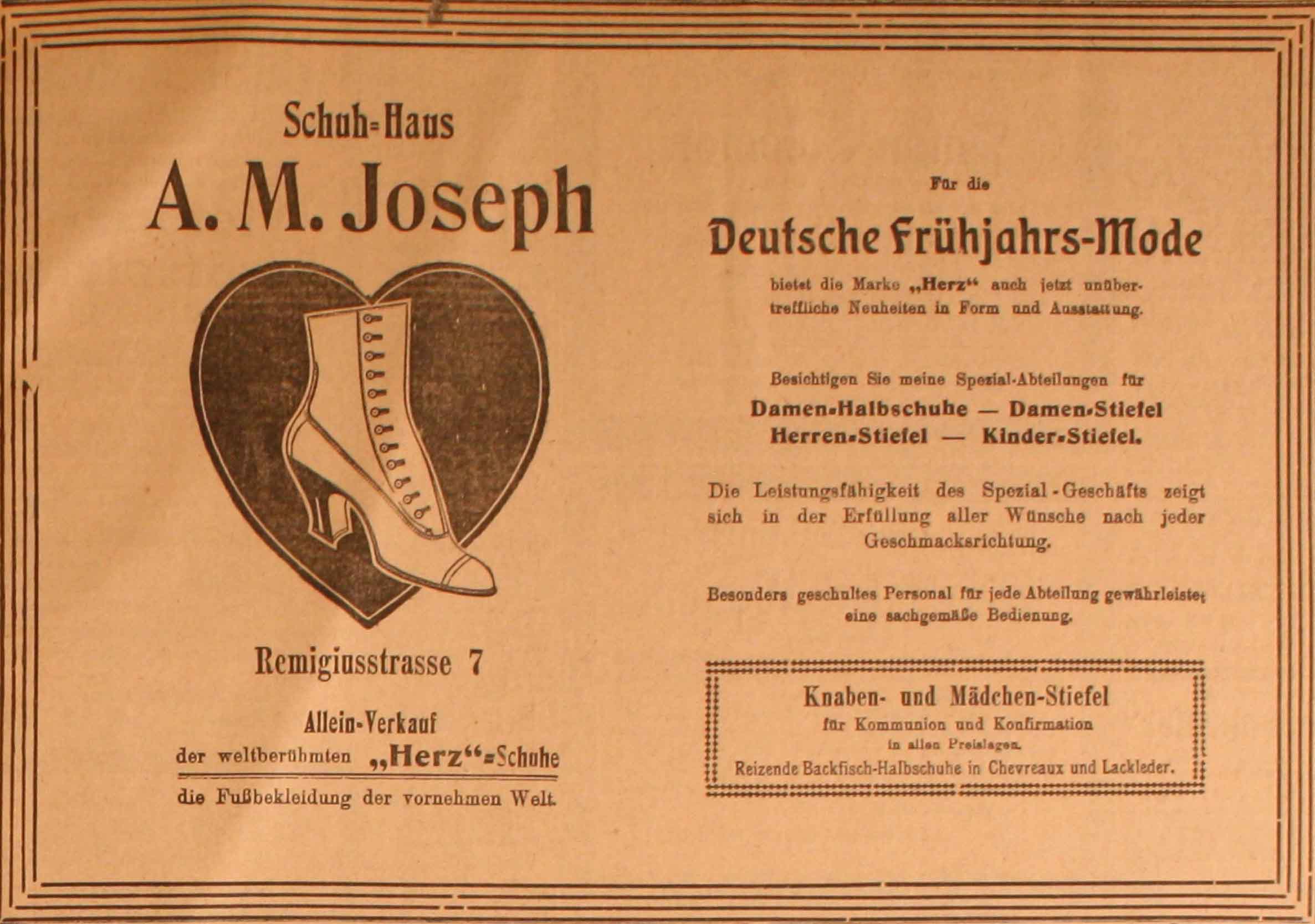 Anzeige im General-Anzeiger vom 30. März 1915