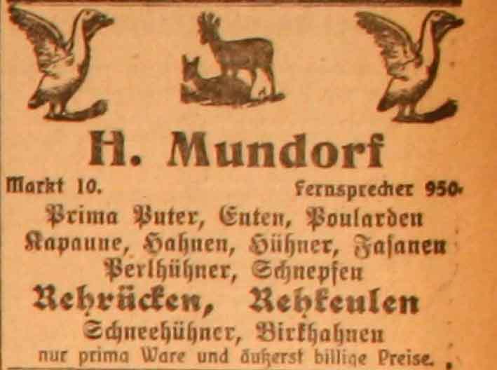 Anzeige im General-Anzeiger vom 31. März 1915