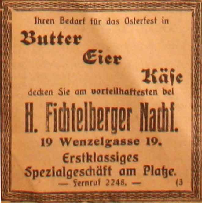 Anzeige im General-Anzeiger vom 31. März 1915