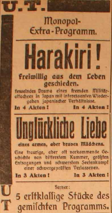 Anzeige im General-Anzeiger vom 8. Mai 1915