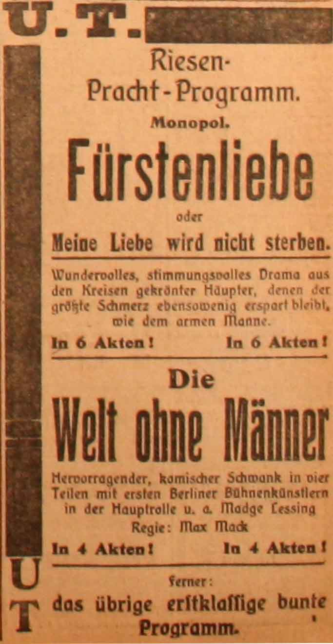 Anzeige im General-Anzeiger vom 11. Mai 1915