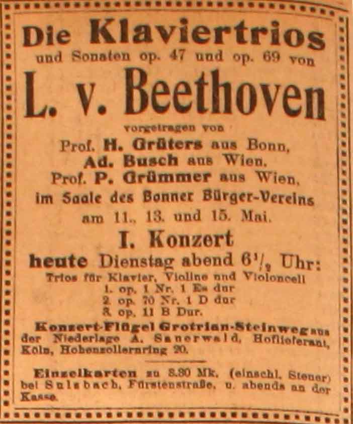 Anzeige im General-Anzeiger vom 11. Mai 1915