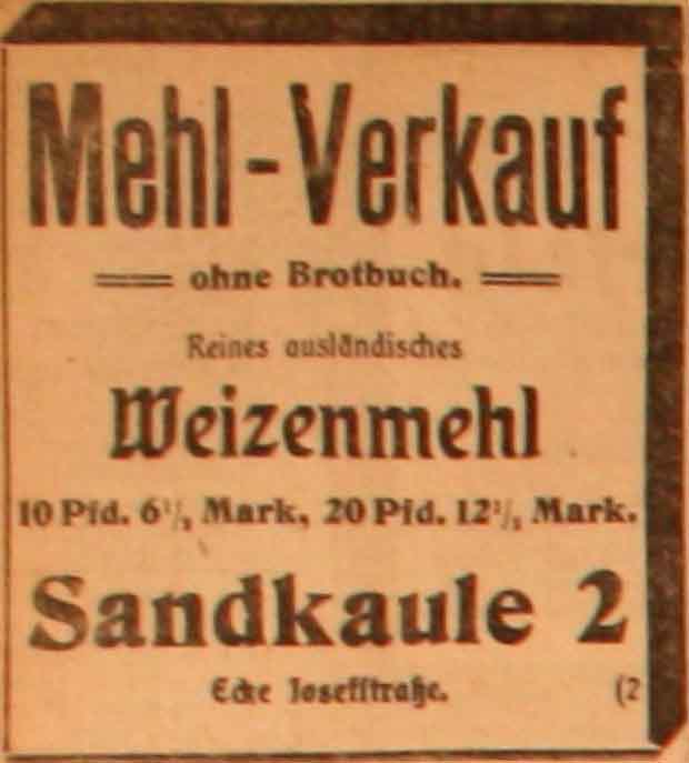 Anzeige im General-Anzeiger vom 17. Mai 1915