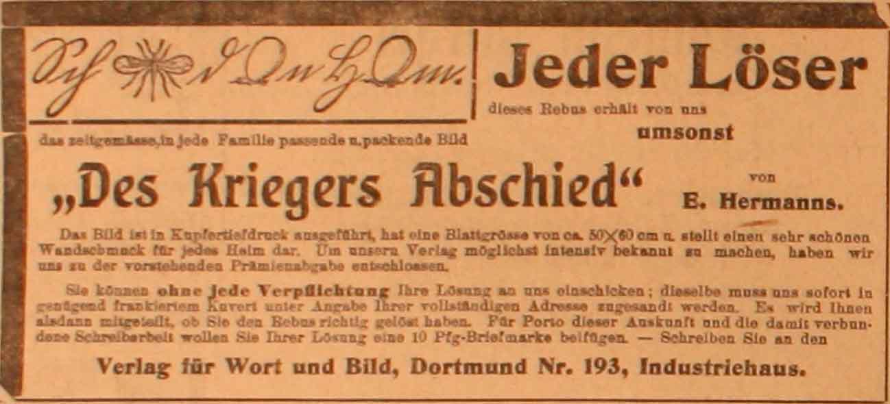 Anzeige im General-Anzeiger vom 20. Mai 1915