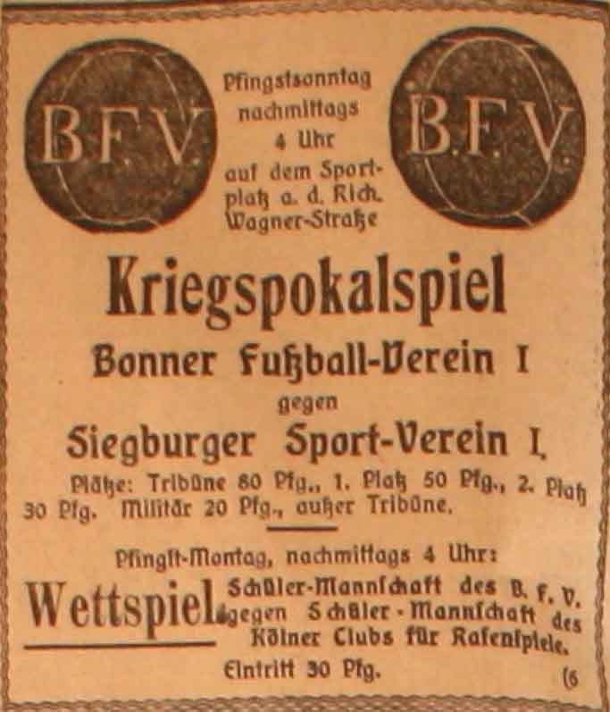 Anzeige im General-Anzeiger vom 22. Mai 1915