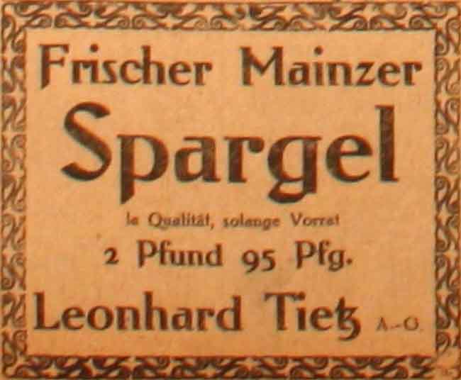 Anzeige im General-Anzeiger vom 31. Mai 1915