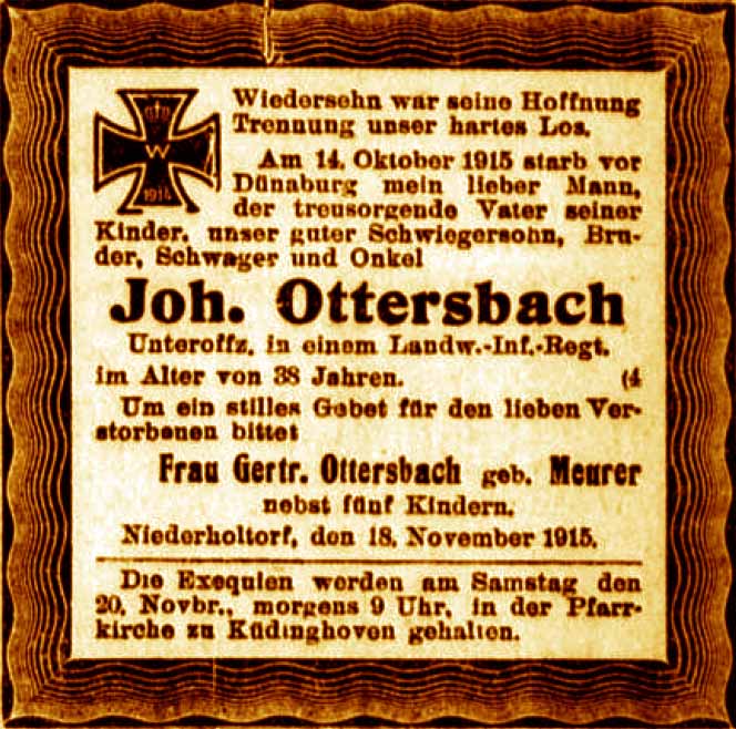 Anzeige im General-Anzeiger vom 18. November 1915