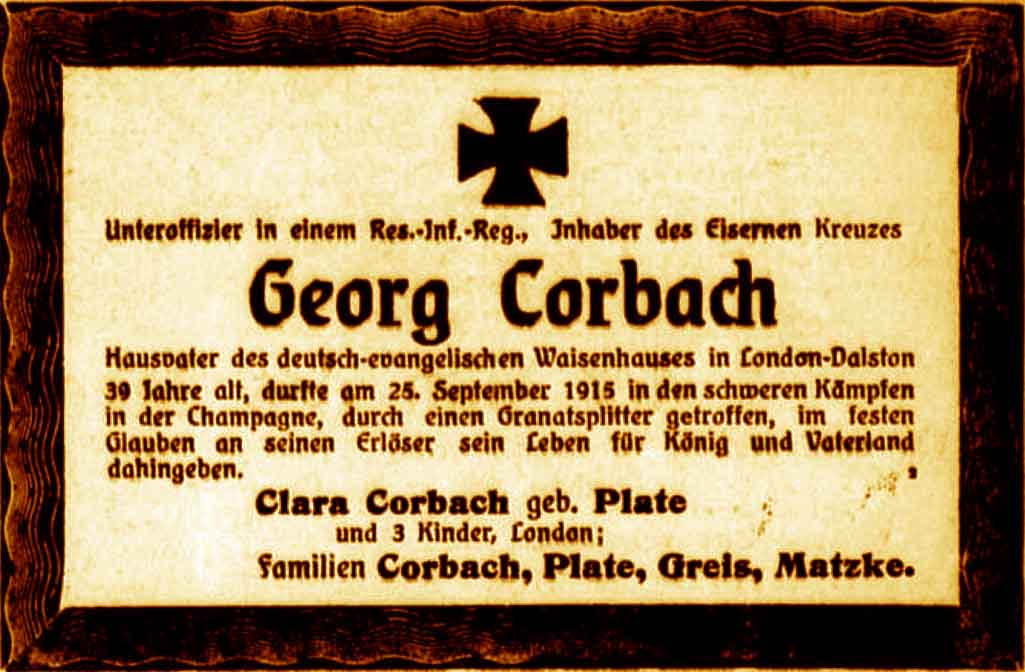 Anzeige im General-Anzeiger vom 5. Oktober 1915
