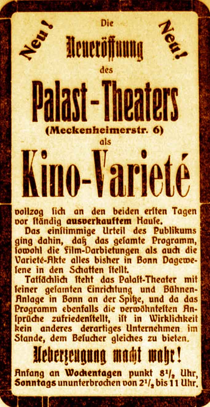 Anzeige im General-Anzeiger vom 18. Oktober 1915