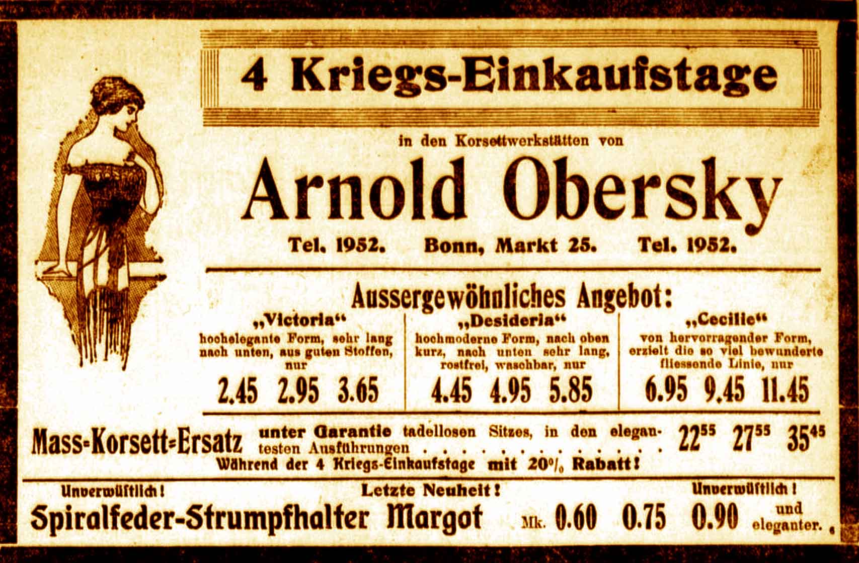 Anzeige im General-Anzeiger vom 25. September 1915