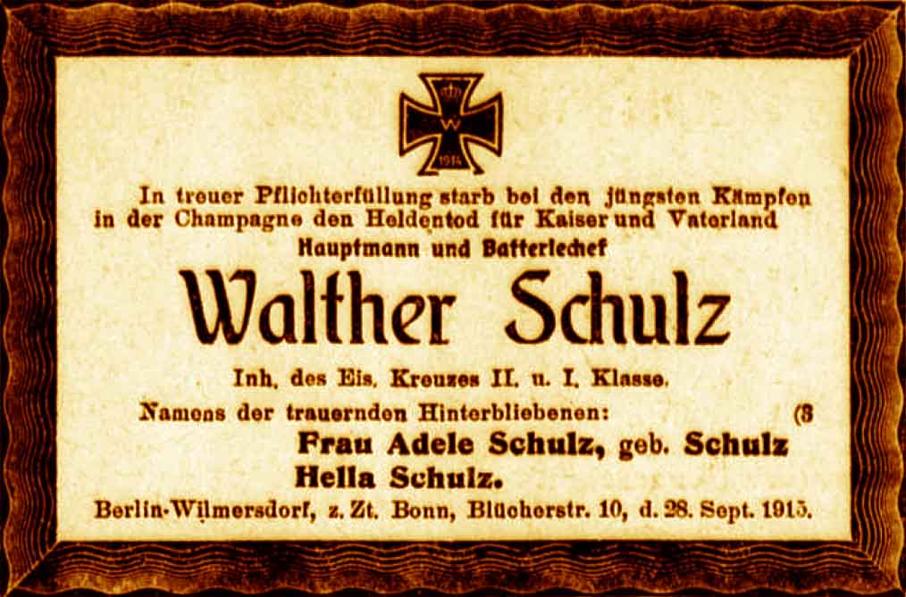 Anzeige im General-Anzeiger vom 29. September 1915