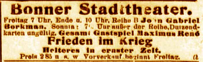 Anzeige im General-Anzeiger vom 11. Februar 1916