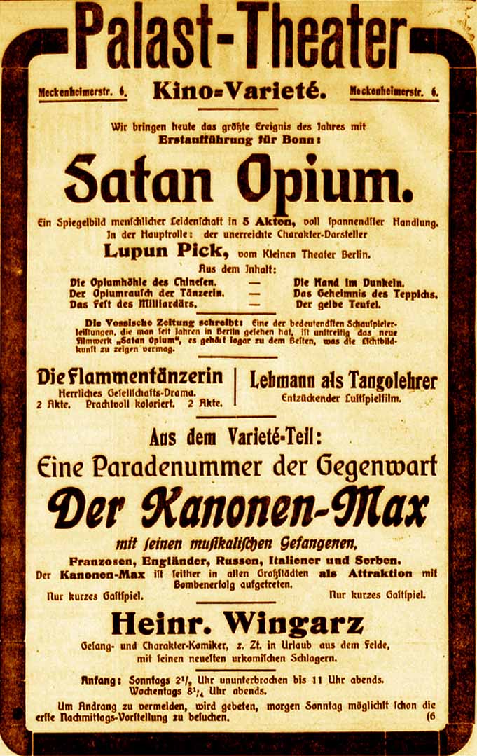 Anzeige im General-Anzeiger vom 19. Februar 1916