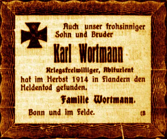 Anzeige im General-Anzeiger vom 12. Januar 1916
