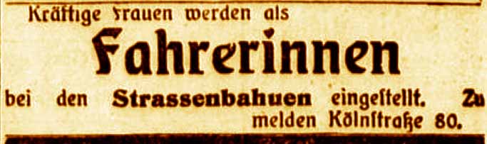 Anzeige im General-Anzeiger vom 17. Januar 1916
