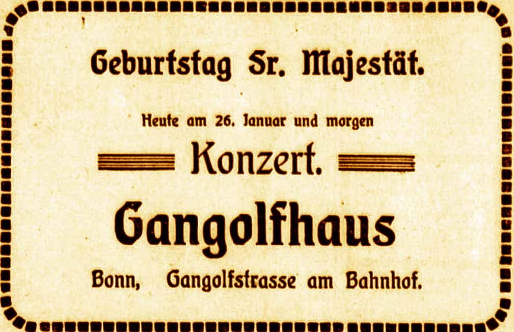 Anzeige im General-Anzeiger vom 26. Januar 1916