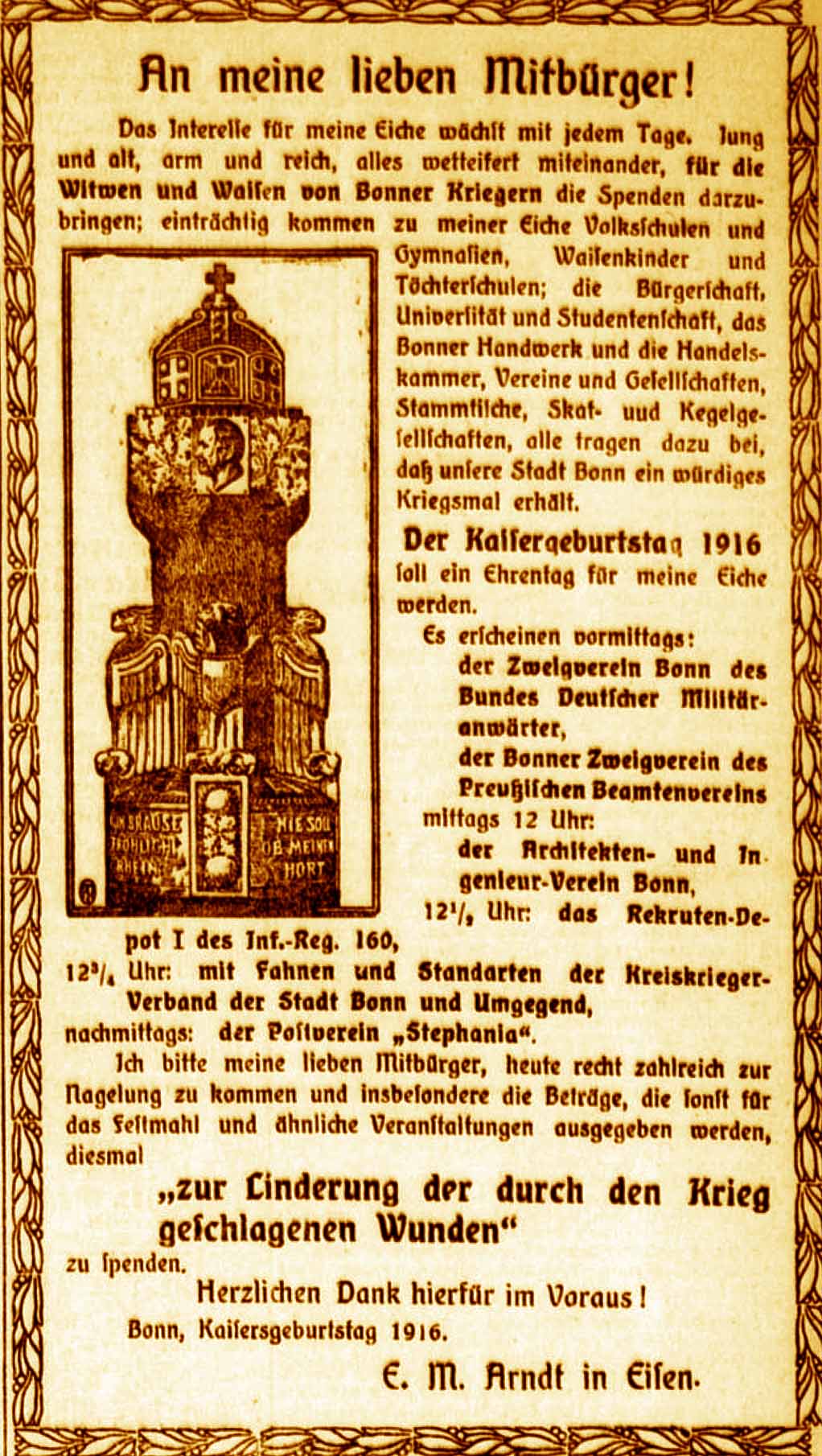 Anzeige im General-Anzeiger vom 27. Januar 1916