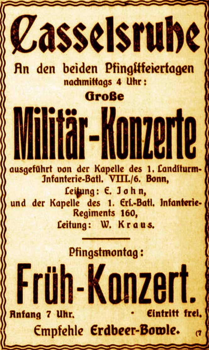 Anzeige im General-Anzeiger vom 10. Juni 1916