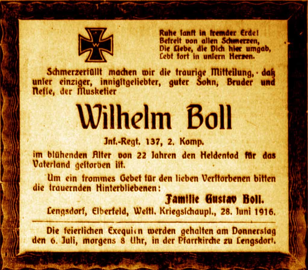 Anzeige im General-Anzeiger vom 30. Juni 1916