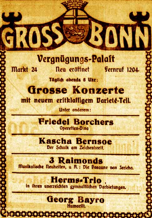 Anzeige im General-Anzeiger vom 2. November 1916