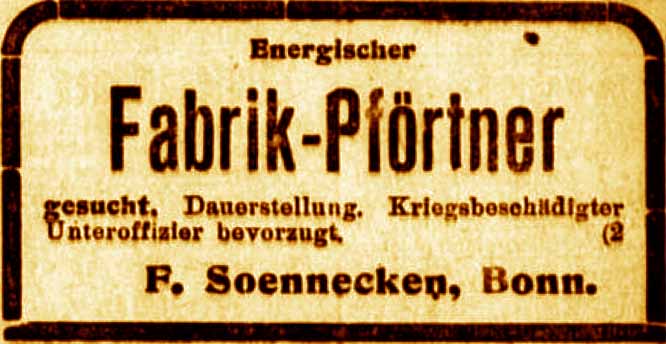 Anzeige im General-Anzeiger vom 14. November 1916