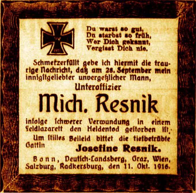 Anzeige im General-Anzeiger vom 11. Oktober 1916