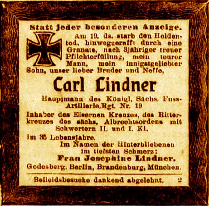 Anzeige im General-Anzeiger vom 28. August 1917