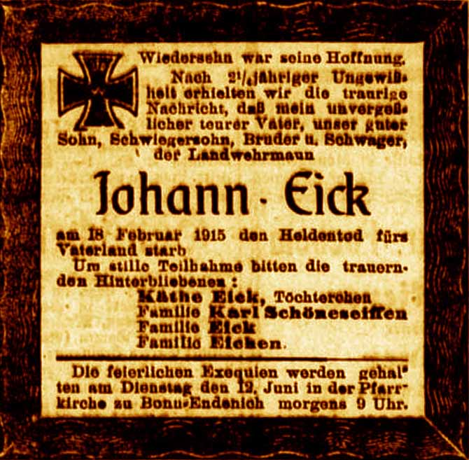 Anzeige im General-Anzeiger vom 11. Juni 1917