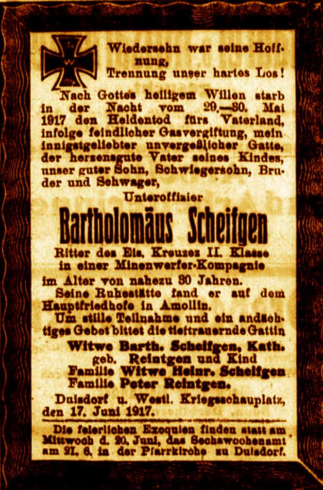 Anzeige im General-Anzeiger vom 17. Juni 1917
