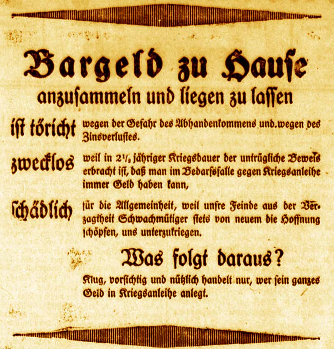 Anzeige im General-Anzeiger vom 21. März 1917