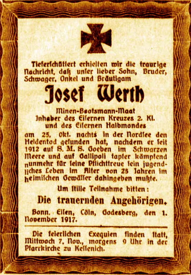 Anzeige im General-Anzeiger vom 6. November 1917