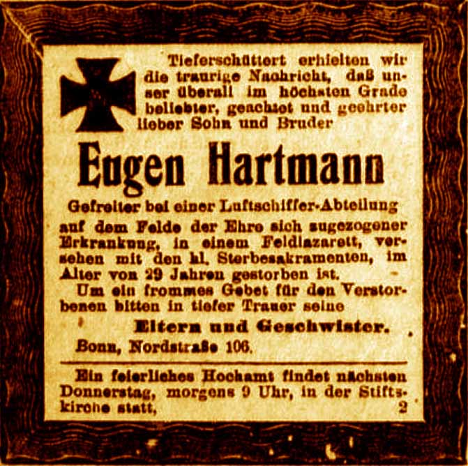 Anzeige im General-Anzeiger vom 20. November 1917