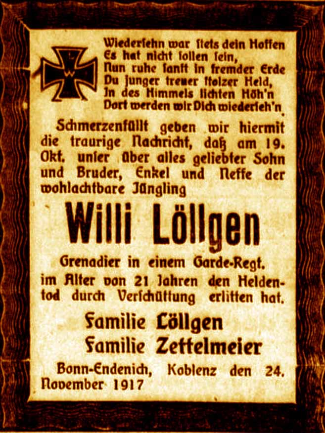 Anzeige im General-Anzeiger vom 22. November 1917