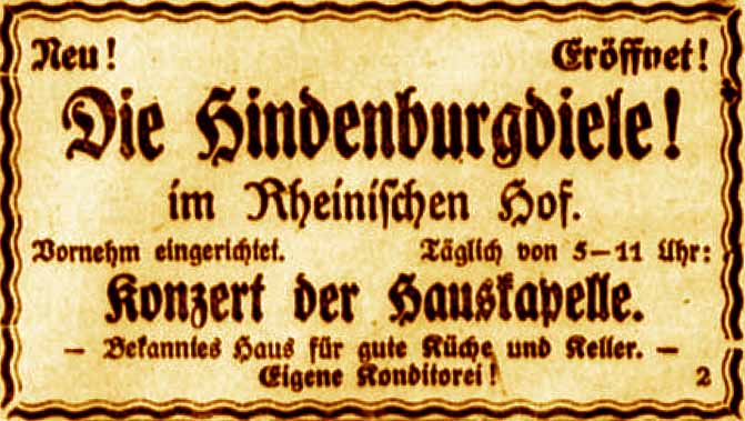Anzeige im General-Anzeiger vom 14. Mai 1918