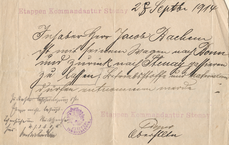 Passierschein Bachem