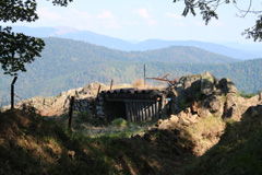 Spuren des Stellungskrieges in der Gebirgslandschaft am Hartmannsweilerkopf